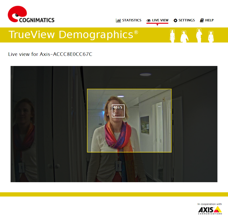 Alterserkennung - TrueView Demographics® - Live Ansicht